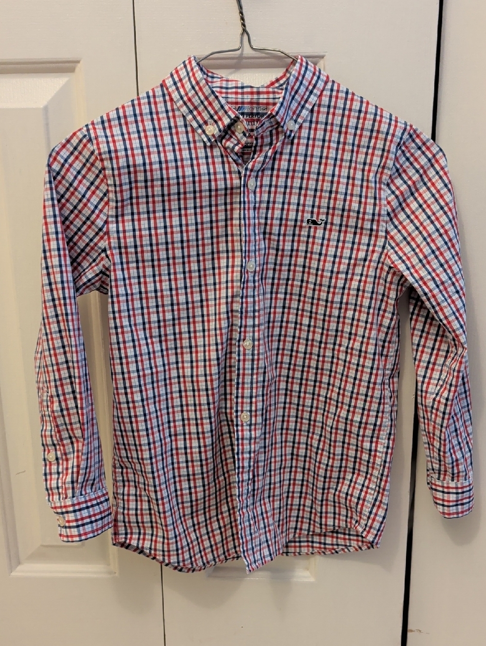 Vineyard Vines Red, Blue & White Plaid Button-Down